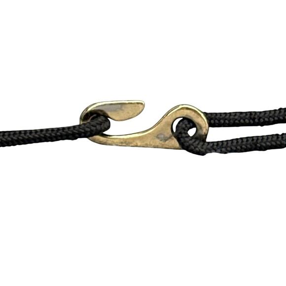 Vintage Black Gold Woven Braided Pearl Hammered Metal Concho Rope Belt Women - Picture 6 of 11